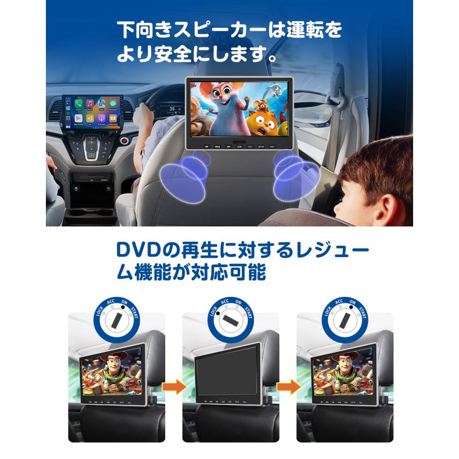 Eonon ヘッドレストモニター 2台セット 10.1インチ DVDプレーヤー DVD