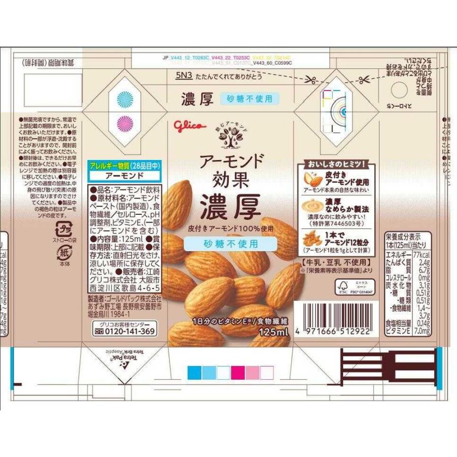 ◇江崎グリコ アーモンド効果 濃厚＜砂糖不使用＞ 125ml 【2個セット