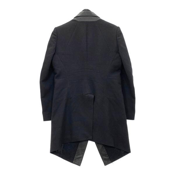 MA JULIUS 14AW ウール レザー 切替 ロングコート 480COM3 ダブル