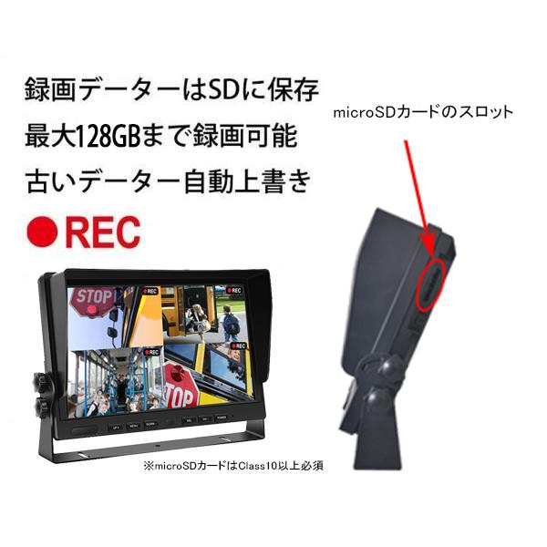 バックカメラ ワイヤレス バックモニター 10.1インチ 2台 同時表示