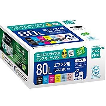 エコリカ 【日本郵便倉庫より365日発送】IC6CL80L ECI-E80L-6P