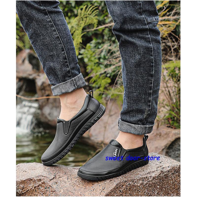 レインブーツ メンズ 晴雨兼用 ショート レインシューズ 防水 防滑