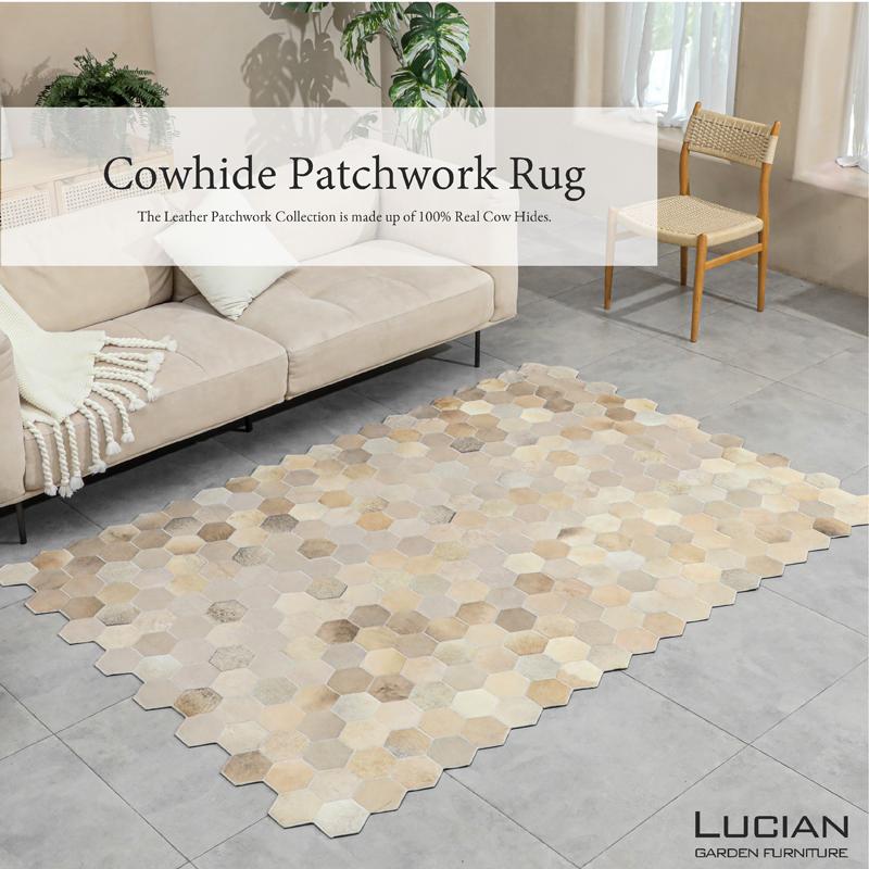 ラグ 本革 牛革 ラグマット ハラコラグ 天然皮革 高級ラグ ホテル仕様