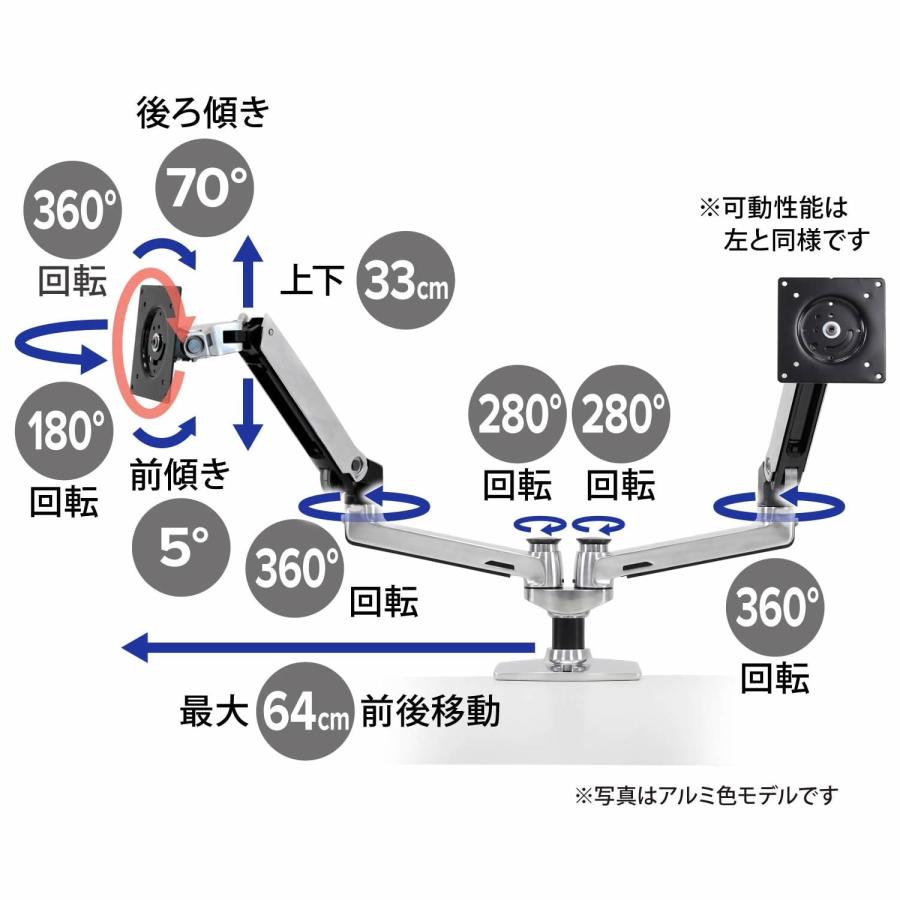 エルゴトロン（ergotron） LX デスクマウント デュアル モニターアーム