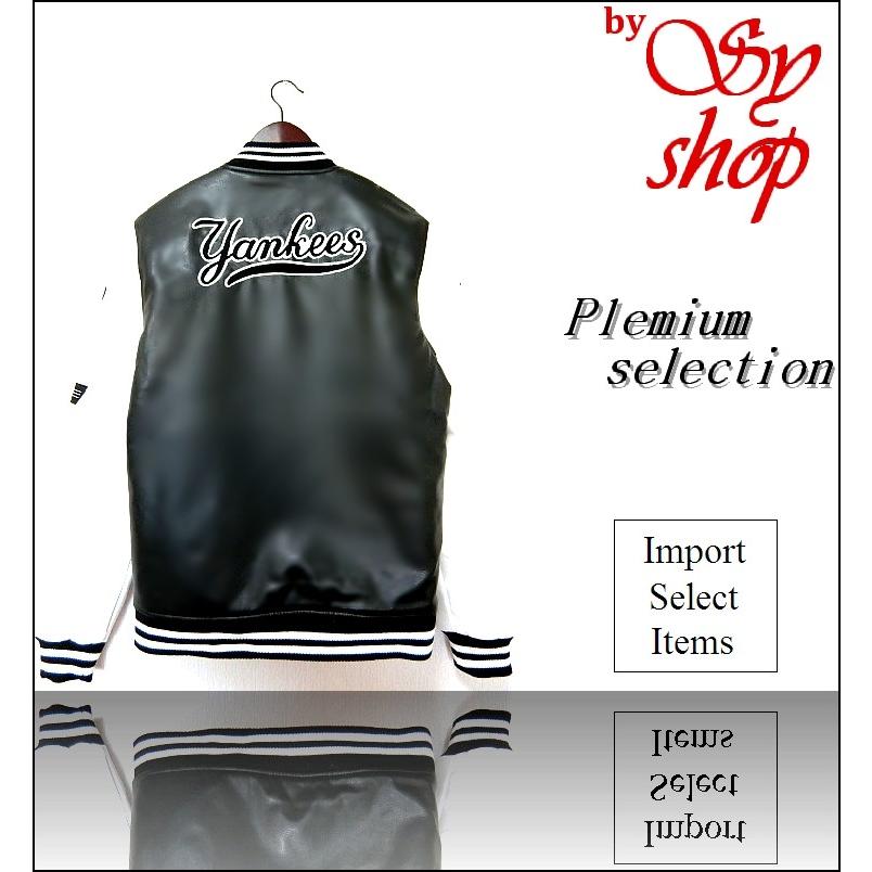 スタジャン レザー 袖革 最高級PU メンズ ヤンキース ニューヨーク