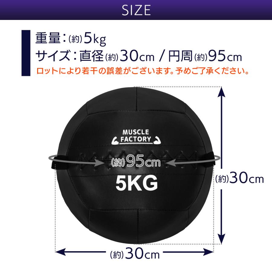 MUSCLE FACTORY メディシンボール 5kg ソフト ウェイトボール 体幹