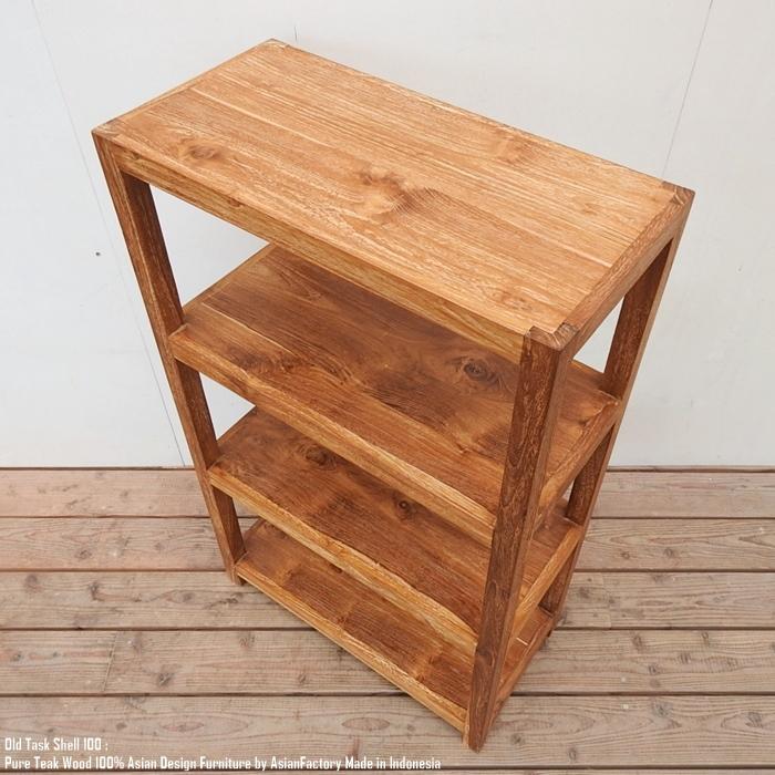 アジアン家具 5段 棚 木製 竹 飾り棚 収納棚 本棚 アジアン家具 5段 棚