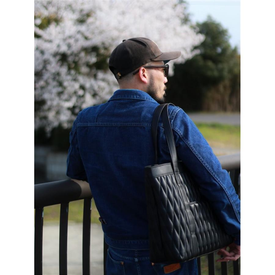 ダイヤトートバッグ BACKDROP Leathers DIA TOTEBAG 本革 バイカー