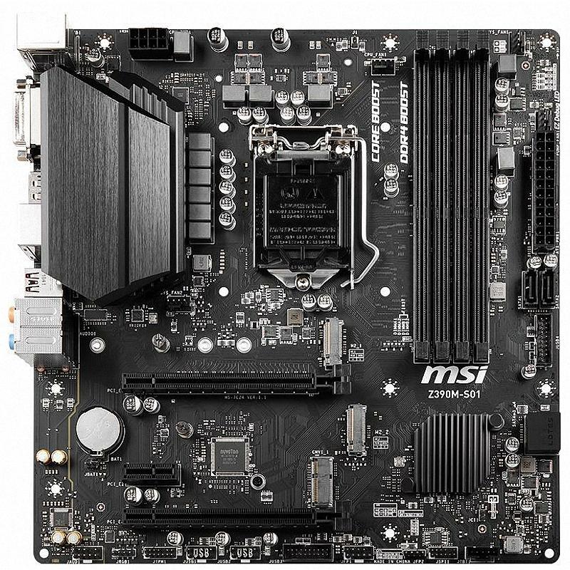 MSI Z390M-S01 LGA 1151 Intel Z390 DDR4 Dual M.2 USB3.1 Micro ATX