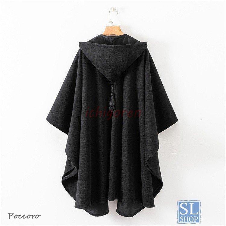マントコート レディース メンズ ポンチョ 無地 フード付き ストール