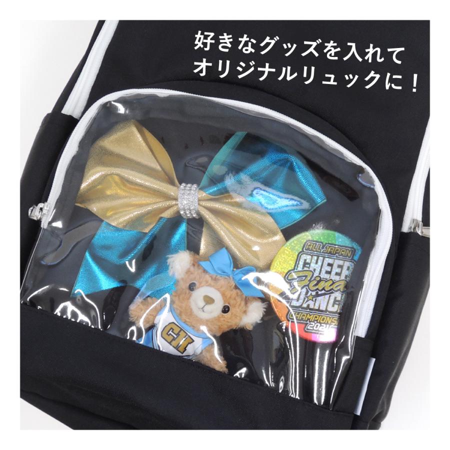 リュック（クリアベースブラック）CheerSpiritグリッターロゴ入り