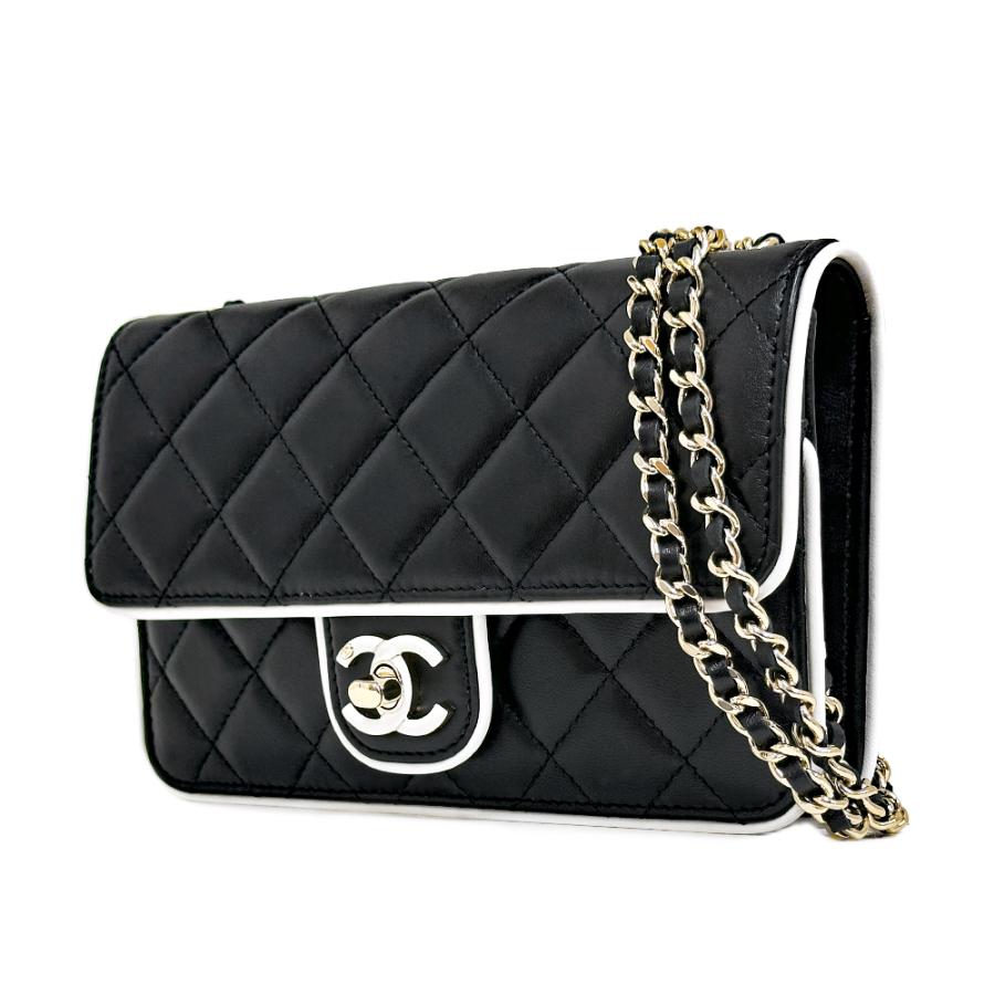 マトラッセ [中古] シャネル ラムスキン チェーンウォレット