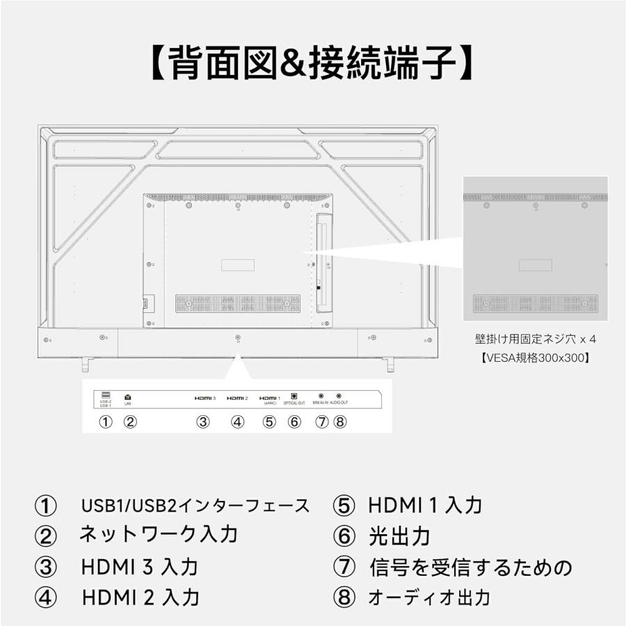 FPD チューナーレステレビ 55V型 4K Google TV ネット動画対応