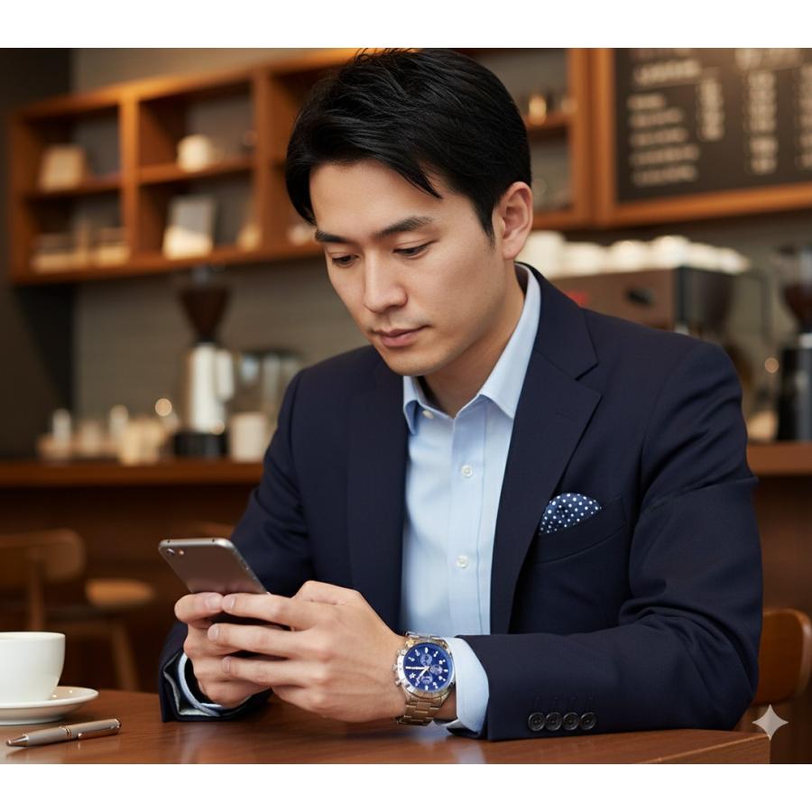 腕時計 メンズ 男性 クォーツ ステン クロノグラフ ビジネス