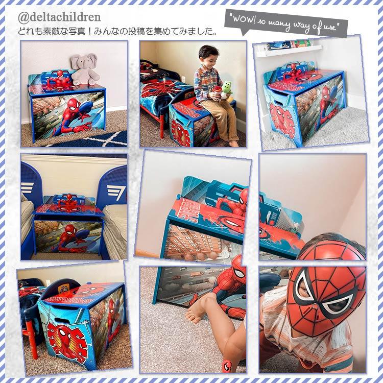 デルタ ディズニー マーベル スパイダーマン ふた付き おもちゃ箱 トイ