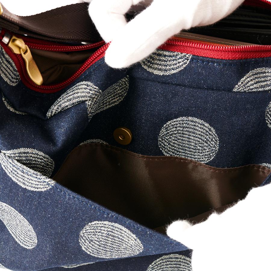 ショルダーバッグ レーヌネイビー ドット 日本製 岡山デニム バッグ 和