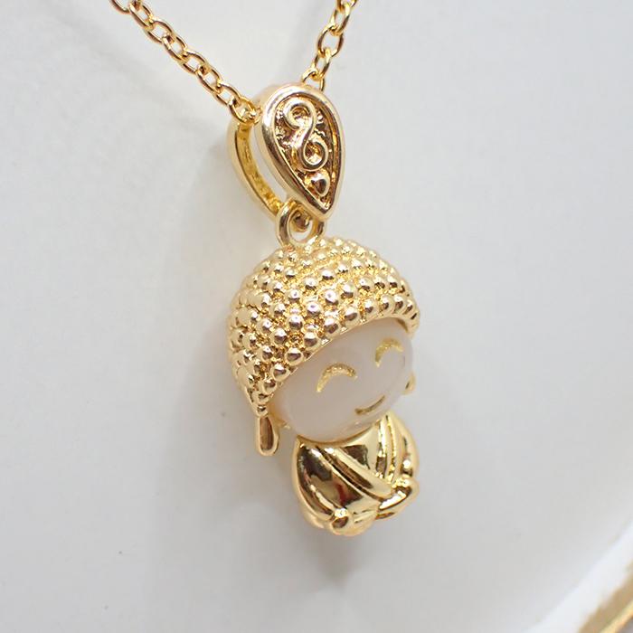 サージカルステンレス ネックレス (15) 笑顔のほとけさま 金属アレ対応