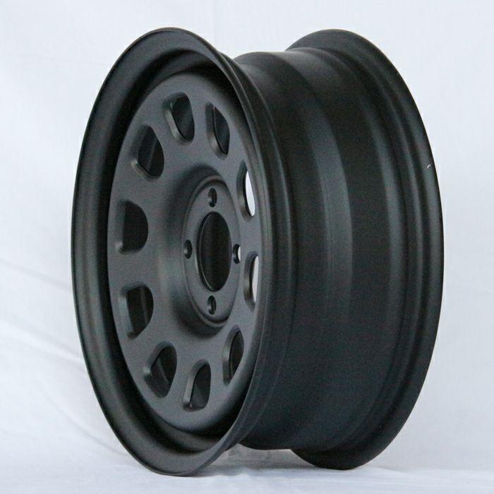 15インチ 鉄ちんホイール 6J +30 4穴 PCD100 マットブラック MC21 MC22