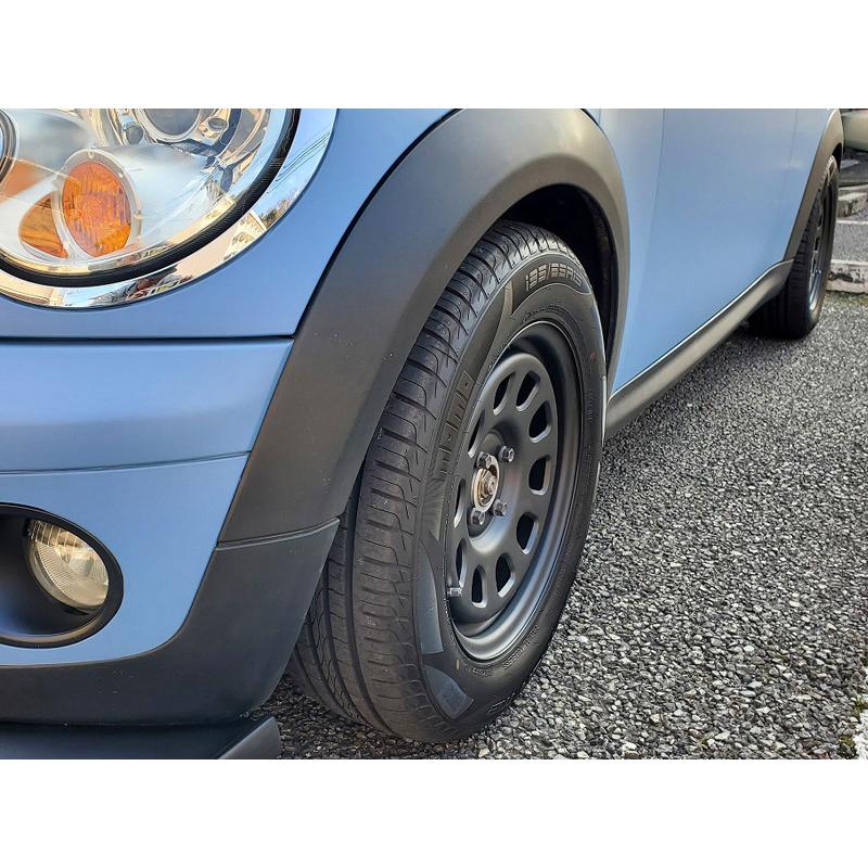 15インチ 鉄ちんホイール 6J +30 4穴 PCD100 マットブラック MC21 MC22