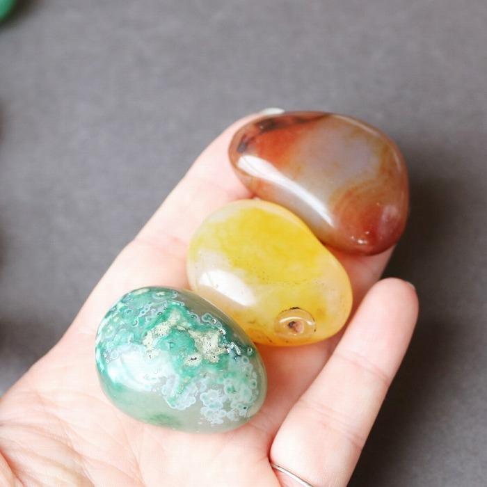 カラフル アゲート タンブル 100gセット メノウ 瑪瑙 天然石 植物
