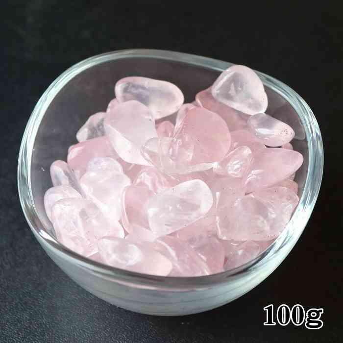 スターローズクォーツ 中粒 100グラム さざれ石 ローズクォーツ 浄化