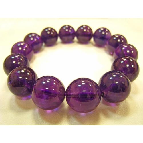 アメジスト ブレスレット 天然石 パワーストーン 良質 レア 約 15ミリ