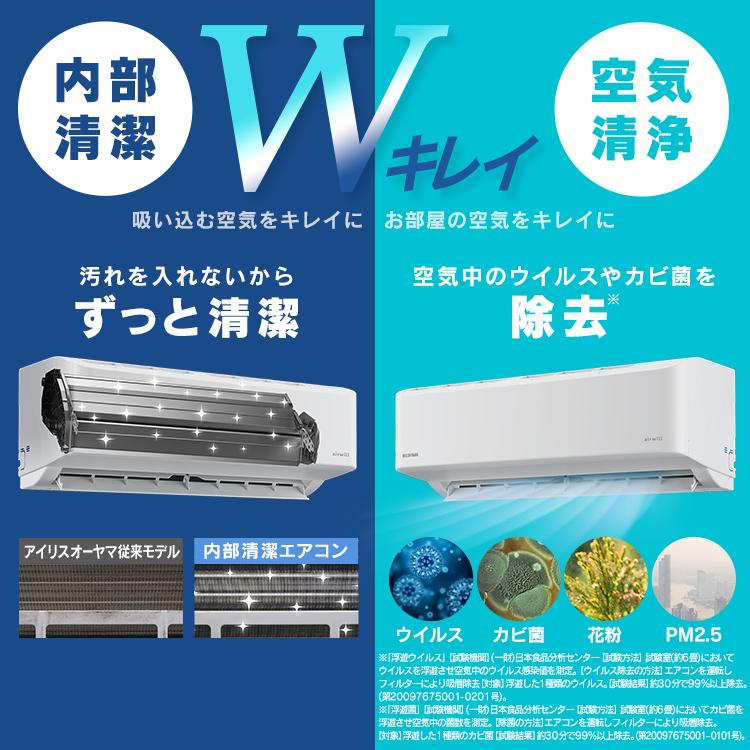 IRIS OHYAMA（アイリスオーヤマ） エアコン 6畳 空気清浄 内部清潔