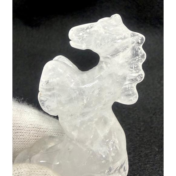馬 うま 午 置物 水晶 ローズクォーツ 彫刻 天然石 パワーストーン