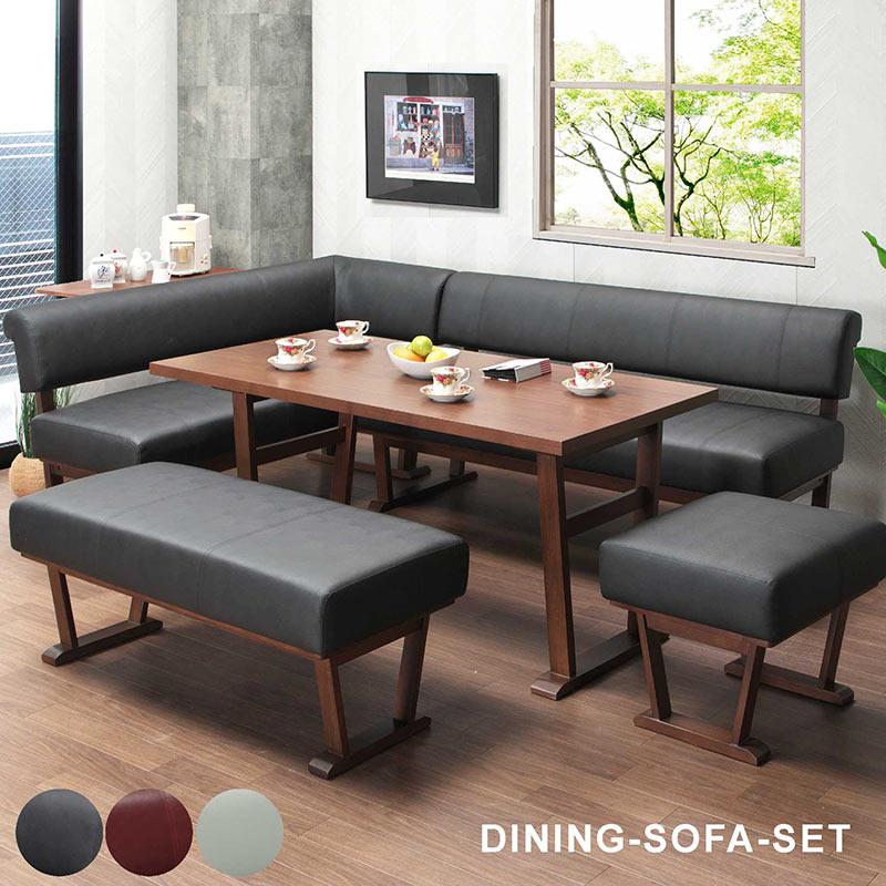 爆買】ダイニングソファーセット 5点 LD兼用 6人掛け : 家具通販