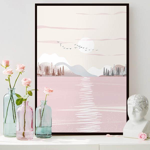 3枚セット 33×43cm アートパネル 枠付きフレーム絵画 四季 ポップ