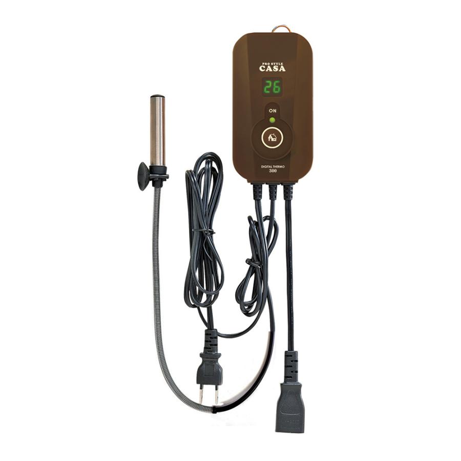 マルカン CASA デジタルサーモ300 制御温度15〜40℃ 夜でも見やすい