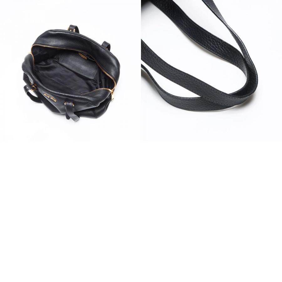 ミュウ Miu ショルダーバッグ レザー ミニボストン ブラック : NUIR