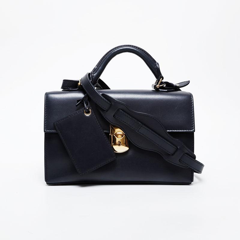 バレンシアガ BALENCIAGA ショルダーバッグ 2way レザー ネイビー【中古】