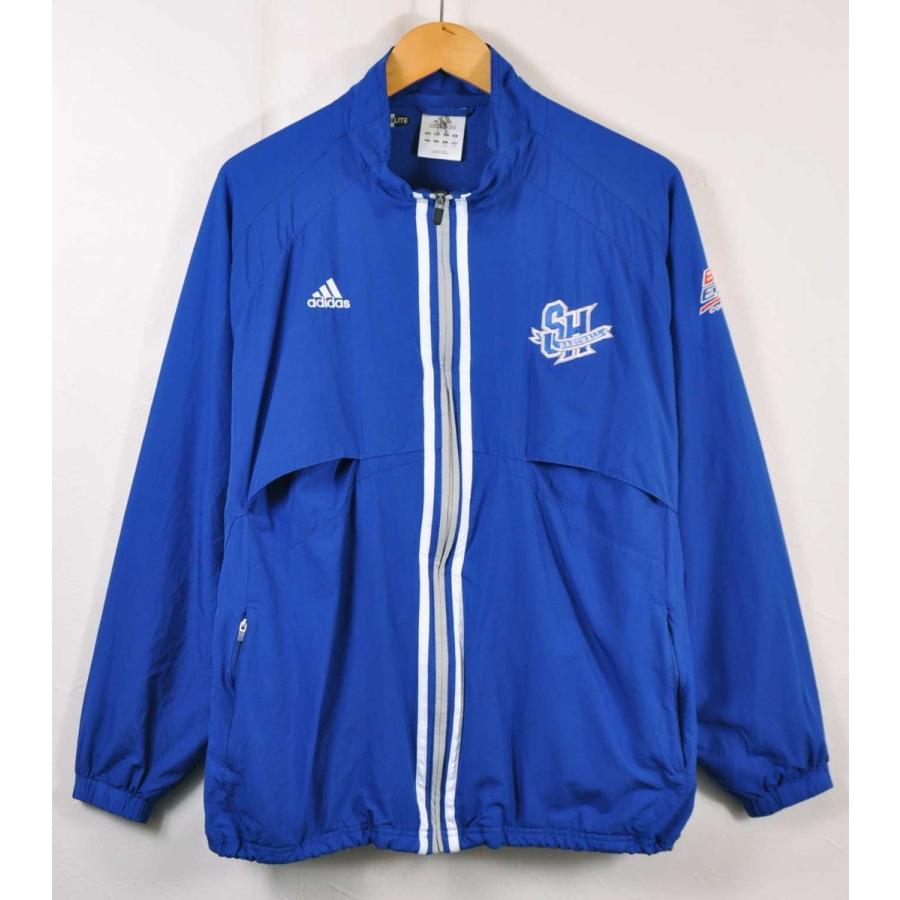 adidas（アディダス） チーム別注 ナイロンジャケット ブルー×ホワイト