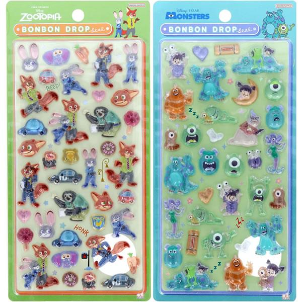 サンスター文具 ディズニー キャラクター ボンボンドロップシール 立体