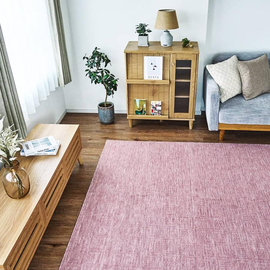 ココ】大きめ/ピーチピンクとベージュのニュートラルラグNo.721 ココ