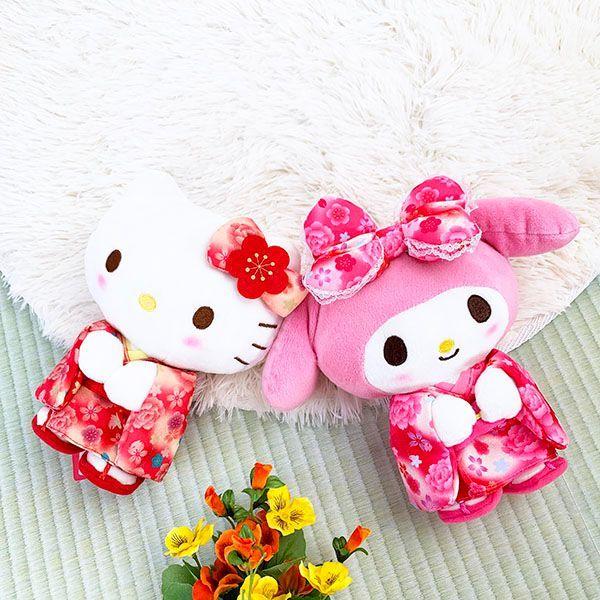 サンリオ マイメロディ ぬいぐるみ グラデ着物 立ち S 和風 インテリア