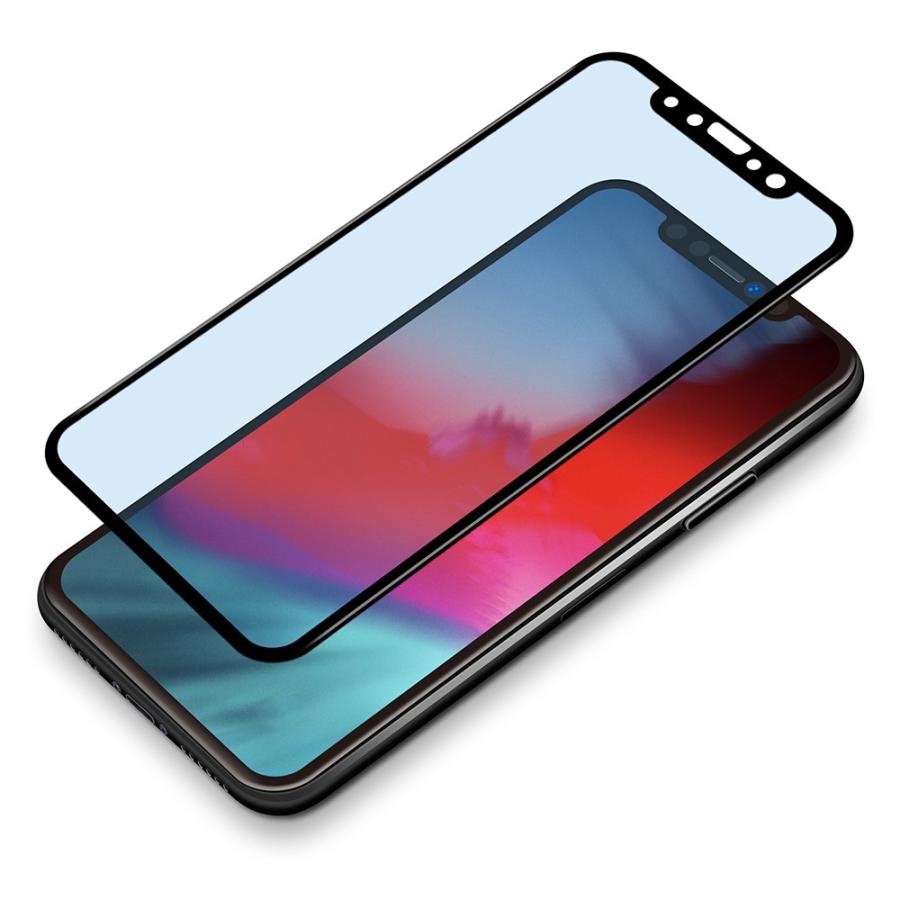 Premium Style アウトレット iPhoneXR 液晶保護ガラス 光沢 ブルー