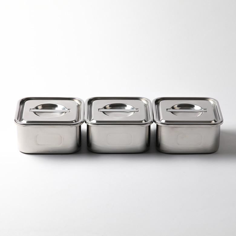 角・浅型キッチンポット ステンレスポット 10.5cm 0.5リットル