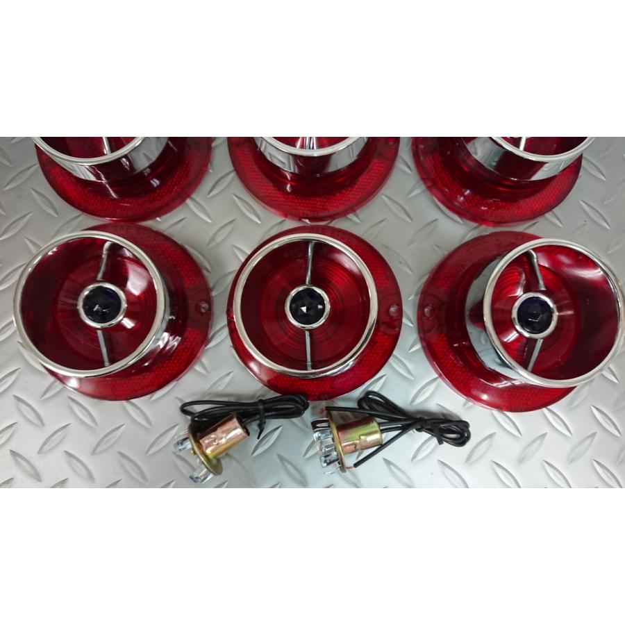 63 インパラ ブルードット/クロームトリム付 テールレンズ 6連セット