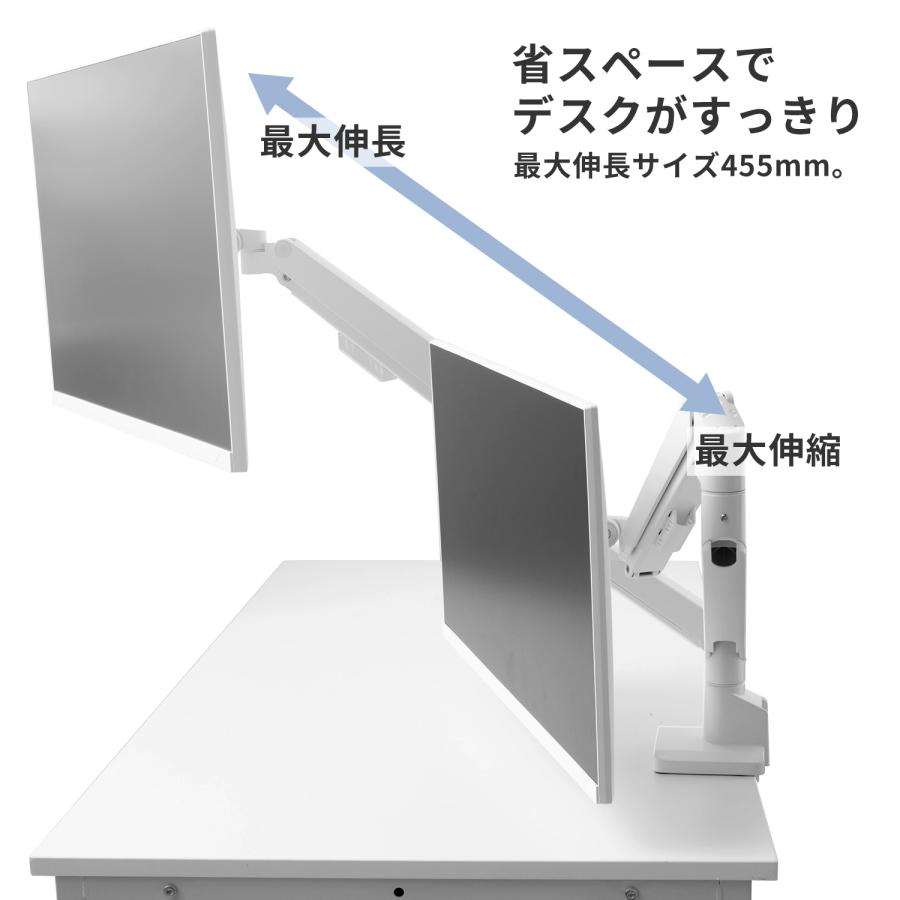 Pixio モニターアーム 白 スリム シングル ホワイト ピンク ブルー