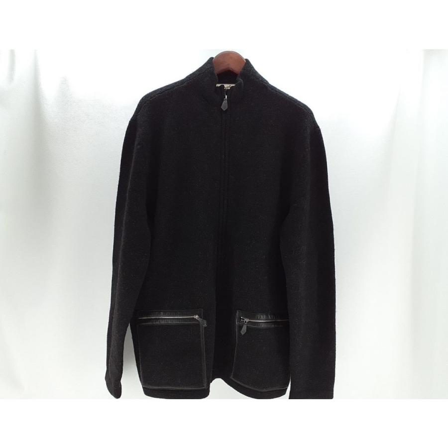 HERMES（エルメス） ヤク ウール レザーパーツ ダブルジップアップ