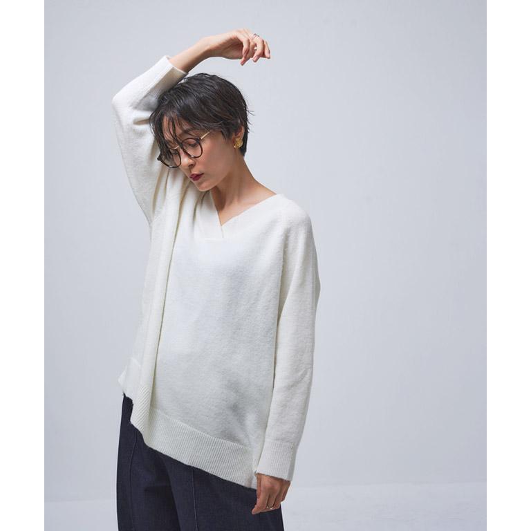 RASW（ラス） トップス ニット セーター モヘア混 Vネック ゆったり 黒