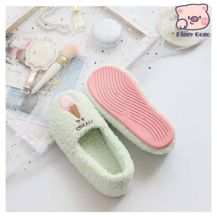 秋冬 かかと付き ルームシューズ もこもこ 入院準備 可愛い スリッパ