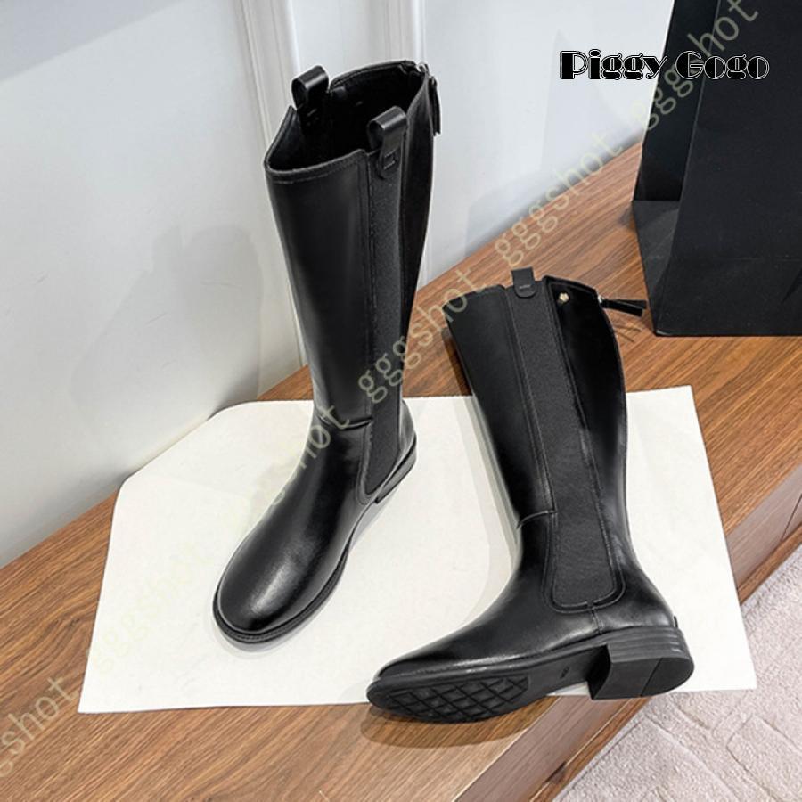 サイドゴアブーツ ロングブーツ 長靴 レディース バックジッパー