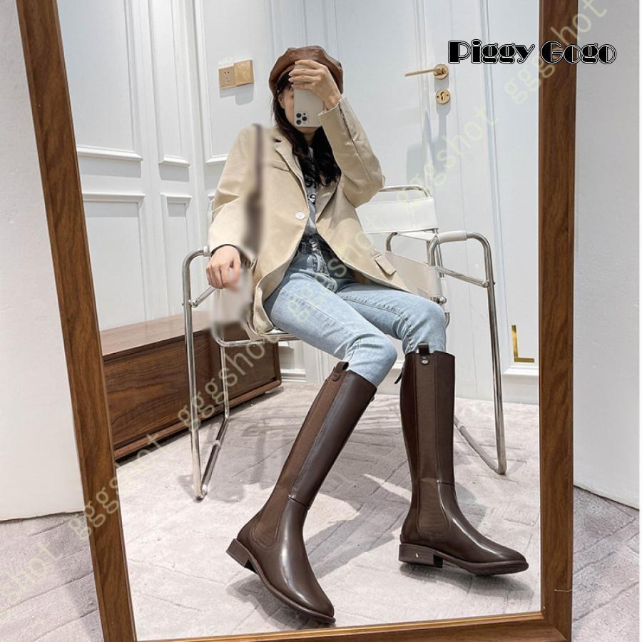 サイドゴアブーツ ロングブーツ 長靴 レディース バックジッパー