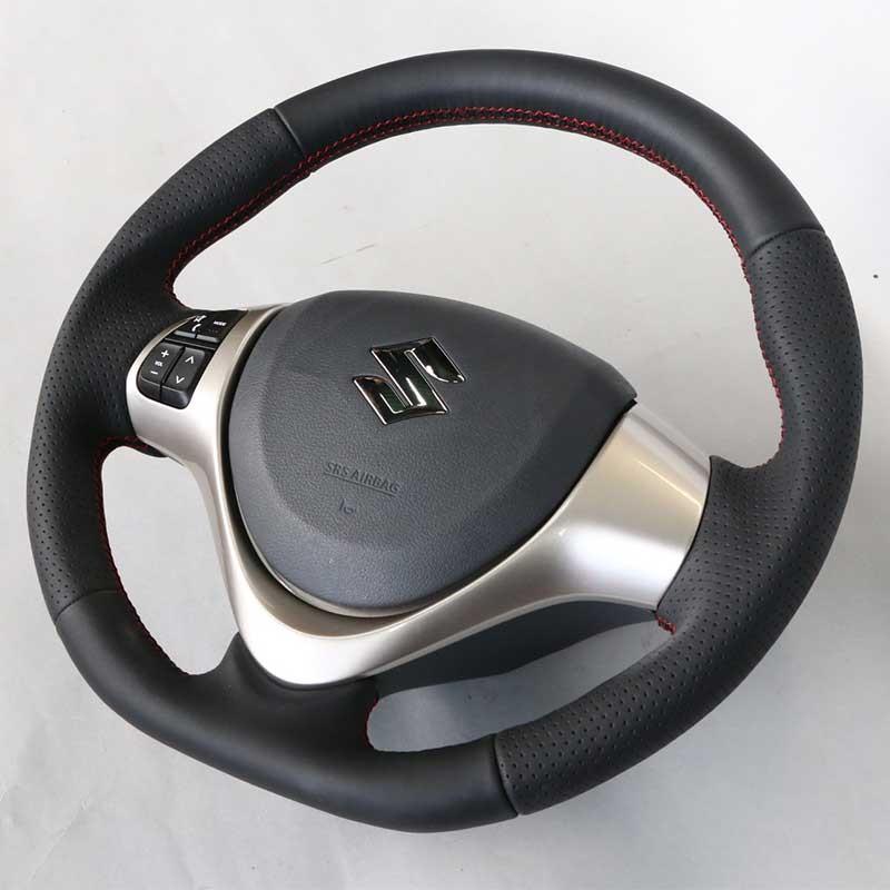 REAL「オールレザーステアリング レッドユーロステッチ」レアル