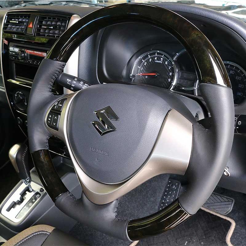 REAL「ブラックウッドステアリング」レアル ジムニーJB23-10型・MR31