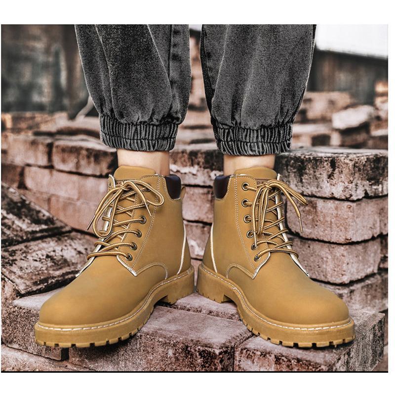 ワークブーツ メンズ ショートブーツ ハイカット 安全靴 編み上げ