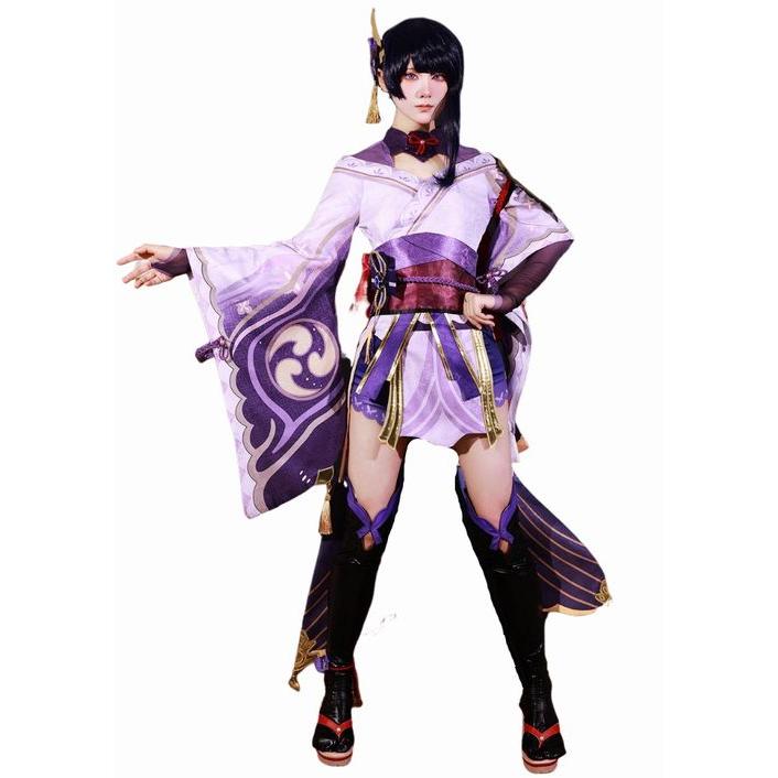 原神 風 雷電将軍 らいでんしょうぐん コスチューム コスプレ衣装 12点